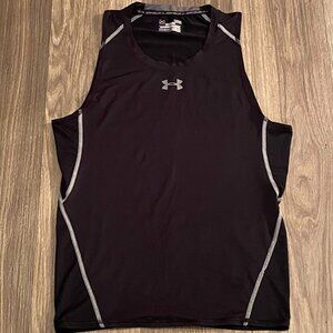 Under Armor Heat Gear Black Sleeveless Compression Shirt Men's Size L